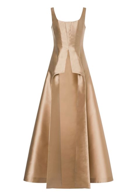 Beige sleeveless flared gown Alberta Ferretti - women